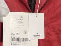 [603]G   Meiyang MEIYANG [In Stock] Red Flax Shirt with Sesame Pattern, Angora Red ~ French Resort Style Long-Sleeved Shirt