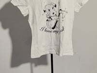 [266]NG    Three-color Cotton Regular-shoulder Puppy Print T-shirt