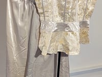 [745]MM  Trendy New Chinese Style Women's Clothing High-End Traditional Chinese Unique Beautiful Apricot Sleeveless Blazer Satin Skirt Set