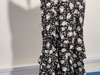 [096]N Luna7xi Women's Sleeveless Ruffle Dress with Floral Print, 2025 Summer New Style, Unique Long Dress