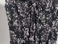 [352]N Luna7xi Women's Black Floral Strap Dress Summer 2025 New Arrival Waist-Cinching Slimming Irregular Midi Dress