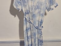 [139]G   The micmle  Summer High-End Heavy Silk Shirt Dress Blue Silk Dress for Women