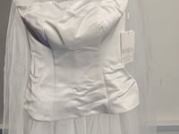 [926]GM   French high-end light wedding dress,  white strapless one-shoulder tulle ribbon halter banquet gown