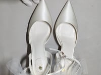 [744]GM   French Wedding Shoes for Women - Thick Heel High Heels Bride's Shoes, Non-Fatigue, Covered Toe Sandals