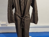 [035]MM    Matte Coated Tape-sealed Padded Belted Oversized Trench Coat for Women 431F6022