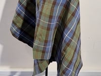 [905]GM    270cm Length 115cm Width UK Robust Blue-Green Checkered Crisp Cotton Fabric