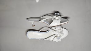 [299]GM   White Wedding Floral Suede Stiletto Sandals with Wine-Glass Heel