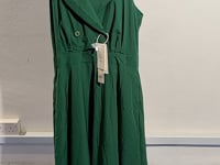 [075]G   Green Cloud Crimson Provincialism Minimalist Romantic Elegant Vintage Hong Kong Style Red Halter Waist Cinching Shirt Dress