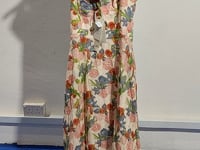 [483]G   Green Cloud Rose Story Romantic Vintage French Elegant Waist-Cinched A-Line Red Floral Shirt Dress