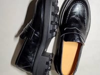 [073]GM    Super comfortable~ Women's genuine leather thick soled loafers with high heel increase in height, British style small leather shoes