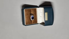 [197]GM  Precision-made, light luxury  ring with gold plating and sapphire inlay for men; sandblasted finish