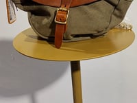[354]GM    Japanese canvas with thickened top-grain leather single-shoulder crossbody bag, small chest bag, retro casual dumpling-style bag for men and women