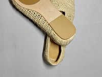 [230]NM  Rattan Grass Comfortable Soft Shallow Mouth Woven Hollow Out Flat Versatile Single Shoes Women's Grandpa Style Holiday Style