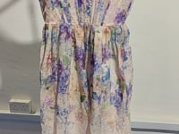 [768]NM  Light Luxury Haute Couture Purple Hydrangea Floral Strap Bone Corset Waist-Cinching Full Skirt Dress