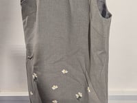 [106]NM  French-style hand-embroidered daisy straight vest dress for women bead-heavy solid spliced dress