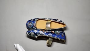 [863]N Chinese-style Embroidered Square-toe Slip-on Shoes