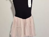 [696]G   Fragile Heart Boutique Black and Pink Contrast Color Spaghetti Strap Sleeveless Dress Patchwork Tulle Puff Skirt