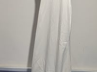[642]G   Elegant Floor-Length Spaghetti Strap Open-Back Body-Hugging Pencil Dress with a Small Train - White, White Fresh Travel Photo Wedding Dress