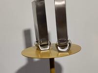 [563]N Nordic Stainless Steel Large Vase for Entryway, Living Room, Dining Table - Wabi-Sabi Style Floor-Standing Metal Art Piece with Creative Compressed Design