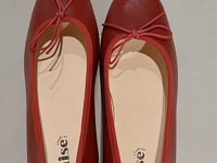 [767]G    L'aise丨Suede Mirage Italian Imported Sheepskin Red Mid-Heel Ballet Flats for Women