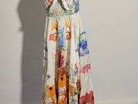 [983]G  Liangleshi Strap Dress  Summer New Blue Printed Chiffon Niche Beach Holiday Iridescent Wave