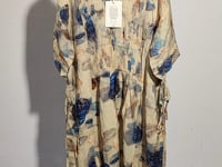 [978]M   [Special Price] Women's Printed Short-Sleeve Dress , Elegant High-End Style V-Neck Chiffon Mid-Length Dress