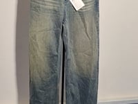[524]G   Slight Vogue | Vintage Navy Loose Straight-Leg Commuter Washed Denim Pants in Notepad-Inspired Retro Design