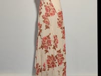 [735]GG    Versatile Style~  Asymmetrical Shoulder Elegant Floral Print Dress for Women, Long Vacation-Style Dress