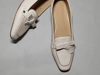[847]G   Italian Style Raraente! Elegant Square-Toe Mid-Calf Chunky Heel Single Shoes for Women, Bow Tie Slip-On Loafers for Women