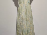 [269]N ICELOLLY Ethereal Green Short-Sleeve Waist-Cinching Tulle Dress for Women, Summer Must-Have Flattering Long Dress