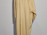 [789]N Xia Shiwen Linen Cotton Half-Zhong Knit Half-Open Loose Silhouette Striped Relaxed Style Long Shirt Dress