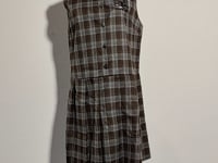[257]N Zihan College-style Round Neck Sleeveless Vest Dress for Women Loose Spliced Pleated Mini Dress