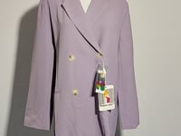 [433]N Monica plus size women's purple blazer for fat mm slimming long loose overcoat long sleeve suit