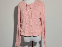 [634]N ORG Yuan Ying Pink Sweet Playful Y2K Floral Bow-knot Knit Tube Top Shorts Cardigan