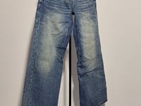 [602]N Escape from Chigang West Women's Vintage Washed Blue Jeans Summer American Street Style Low-Waist Loose Straight-Leg Floor-Length Pants