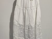 [183]G   [Same as Mall] Sdeer Pastoral Style Elastic Ruffle Print White Skirt S25281107