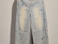 [125]G    [Discount Price] Pumpkin Valley [Sweetheart Denim] Premium Tencel Cotton Ankle Straight-Leg Jeans with Heart Embroidery for Slimming Effect, Women's Pants