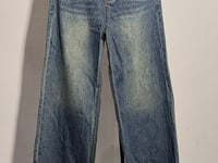 [541]G    WFYO Women's Blue Wide-Leg Vintage Jeans  Drape-Slim Fit Loose Straight Floor-Length Pants
