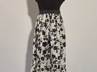[902]N COKEYY / Roman Holiday Waves of Ink Sober Floral Vacation Style Silk Rayon Dress