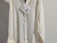 [494]N Meiyang MEIYANG Rain-Loom Linen Shirt Forest-Style Holiday Full Linen Hollow-Embroidered Long-Sleeve Shirt - Wednesday