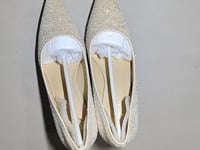 [740]N Monobabie Women's Wedding Shoes - Bridal White Sequin Heels, Versatile for Everyday Wear