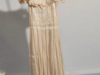[454]N Good Job [Peach Smoothie] French Ruffle Off-the-Shoulder Elegant Long Dress Gown