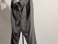 [727]N UGENTLE Men's Merino Wool "London Gray" Italian-style Paris-button, Double Pleat, High-waist Gentleman's Trousers