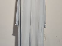 [471]GG     Pure Color Silkworm Silk Dress Loose Long-Sleeve Long Dress for Women Spring Summer New