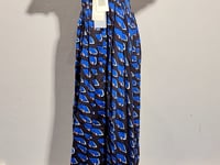 [981]GG     High-Count Cotton French-Style Elegant Fitted Print Wing V-Neck Dress F2392