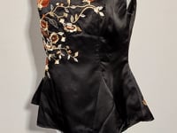 [490]G    Inkstone Pool Fragrance |  Pure Silk Satin New Chinese Style Embroidered Sleeveless Top with Renovated Design, Niche Style
