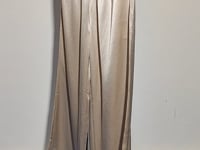 [654]G   MandyZhang French Chic Satin Acetate Straight Leg Casual Pants for Women, Summer Elegant Floor-Length Wide-Leg Trousers