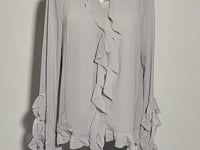 [720]G    YOU SEE - Create an Exquisite Workplace Vibe ~ Irregular Ruffled French Lavender Purple Shirt