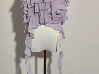 [890]G      RunRunSweet Original Chiffon Lace Halter Bralet with 3D Rose Ribbon Design, Stylish Cropped Top