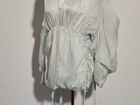 [040]N Xinh Vietnamese Designer Ibiboss New Style Ruffle Off-Shoulder Tie-Stripe Relaxed Fit Dress